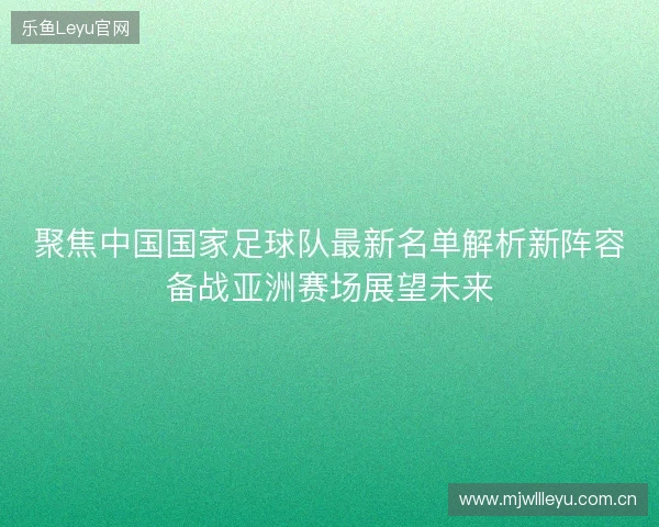 聚焦中国国家足球队最新名单解析新阵容备战亚洲赛场展望未来