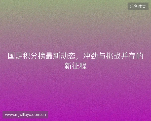 国足积分榜最新动态，冲劲与挑战并存的新征程